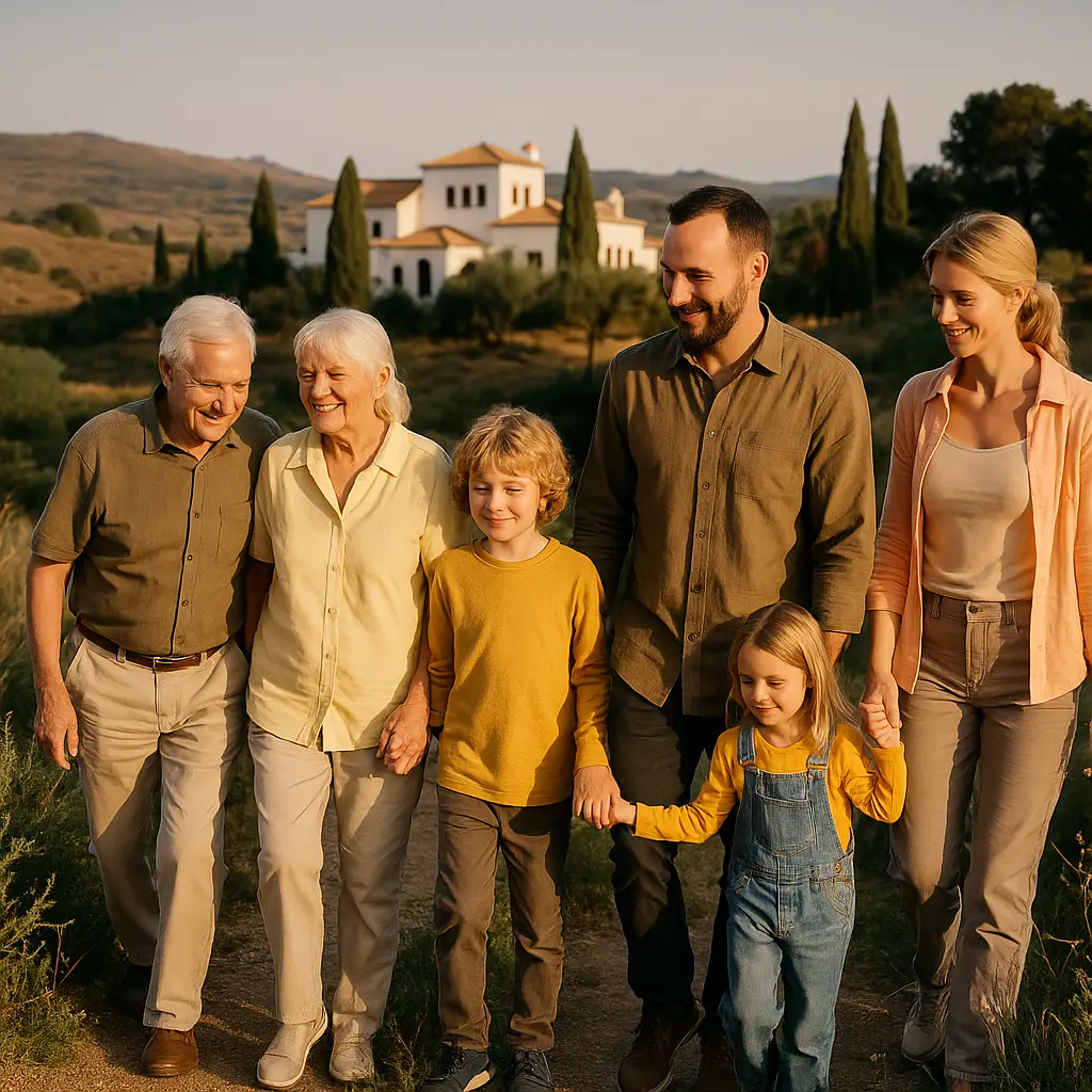 British family walking in tenerife